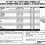 Sindh Health Department Jobs 2019 For 90+ Health Inspectors And Support Staff In Hyderabad District Health Office