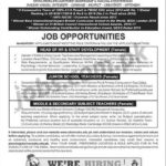 Silver Oaks Schools & College (Islamabad/Rwp) for Various Teaching & Non-Teaching Staff