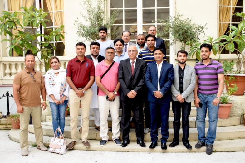 AMBASSADOR, PAKISTAN, IN, FRANCE, MOEEN UL HAQ, AFTER, ASSIGNING, NEW, RESPONSIBILITIES, IN, INDIA, MEET, PAKISTANI, OVERSEAS, JOURNALISTS, TODAY