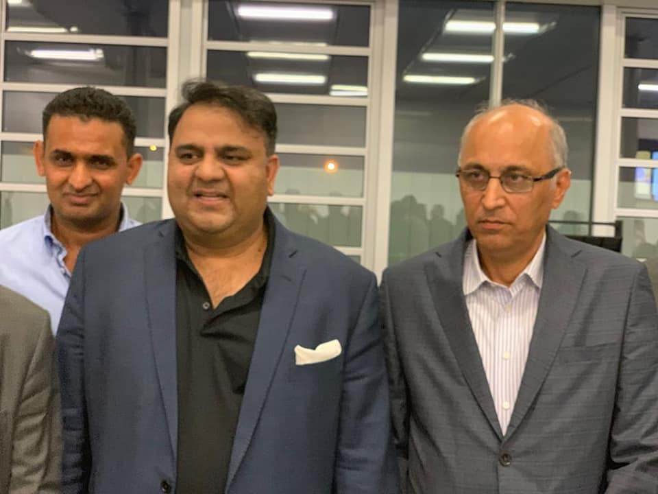 Federal, Minister, for, Science, and, technology, Fawad Chaudhry, reached, paris, on, his, visit, to, France,, Ambassador, Pakistan, Moeen ul Haq, received, him,, at, airport