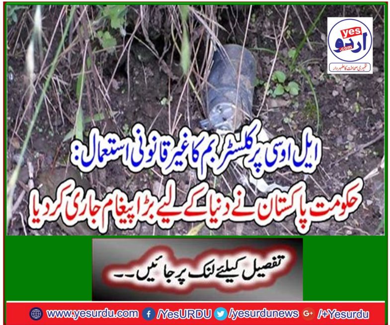 Illegal Use of Cluster Bombs on LoC: Government of Pakistan Releases Big Message to the World
