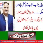 Chief Minister Usman Bazdar banned the use of every house and every person