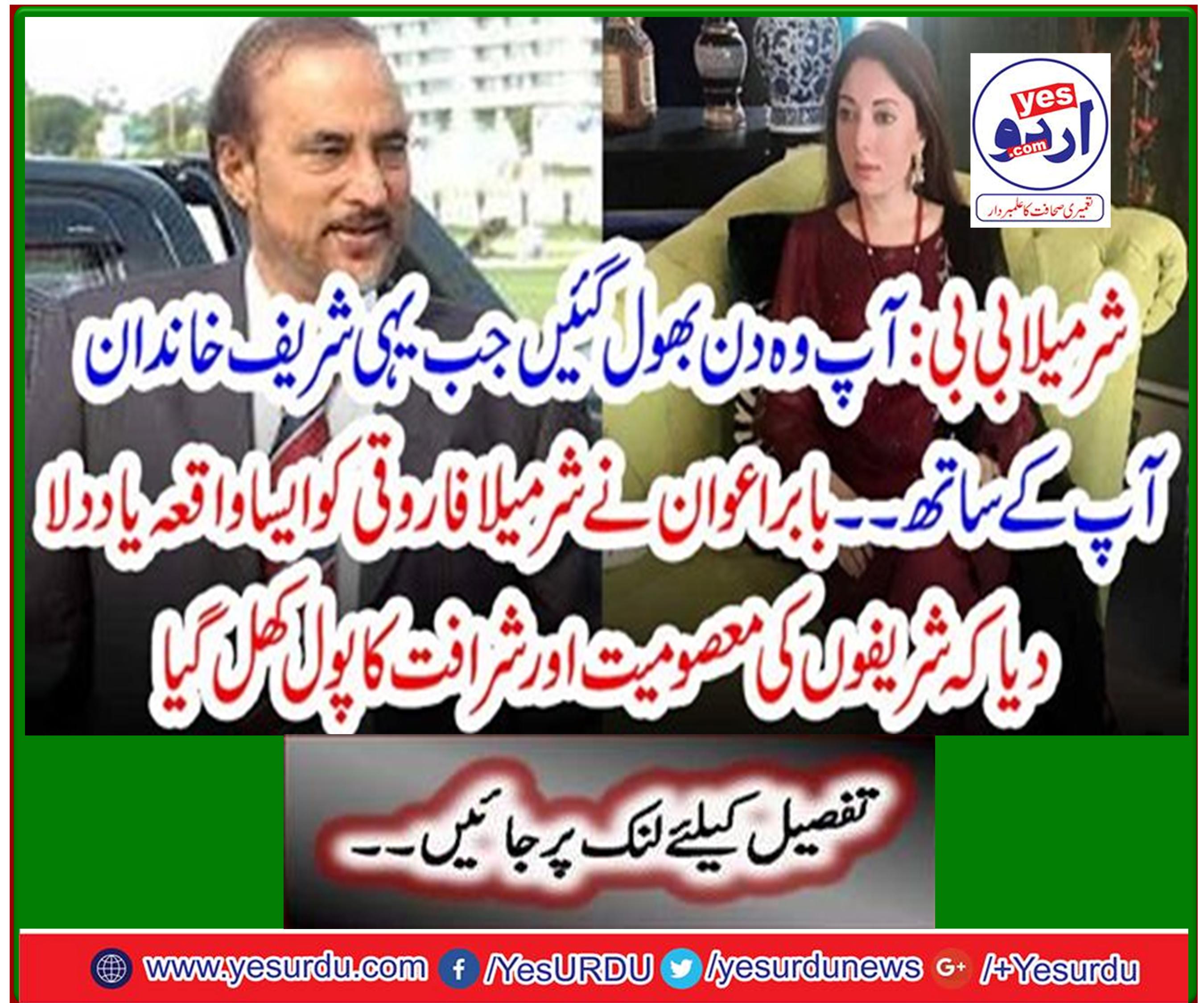 Babar Awan reminds Sharmila Farooqi of an incident in which Sharif's innocence and nobility pool opens