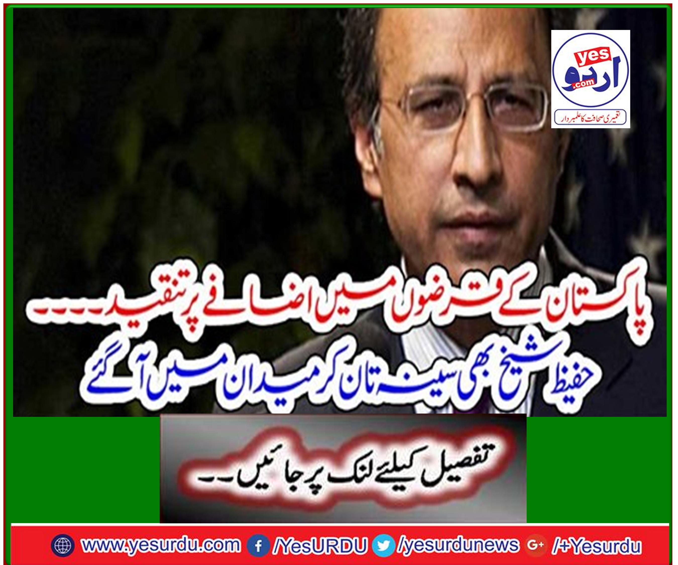 Criticism of Pakistan's debt increase ... Hafiz Sheikh also came to the field with his chest