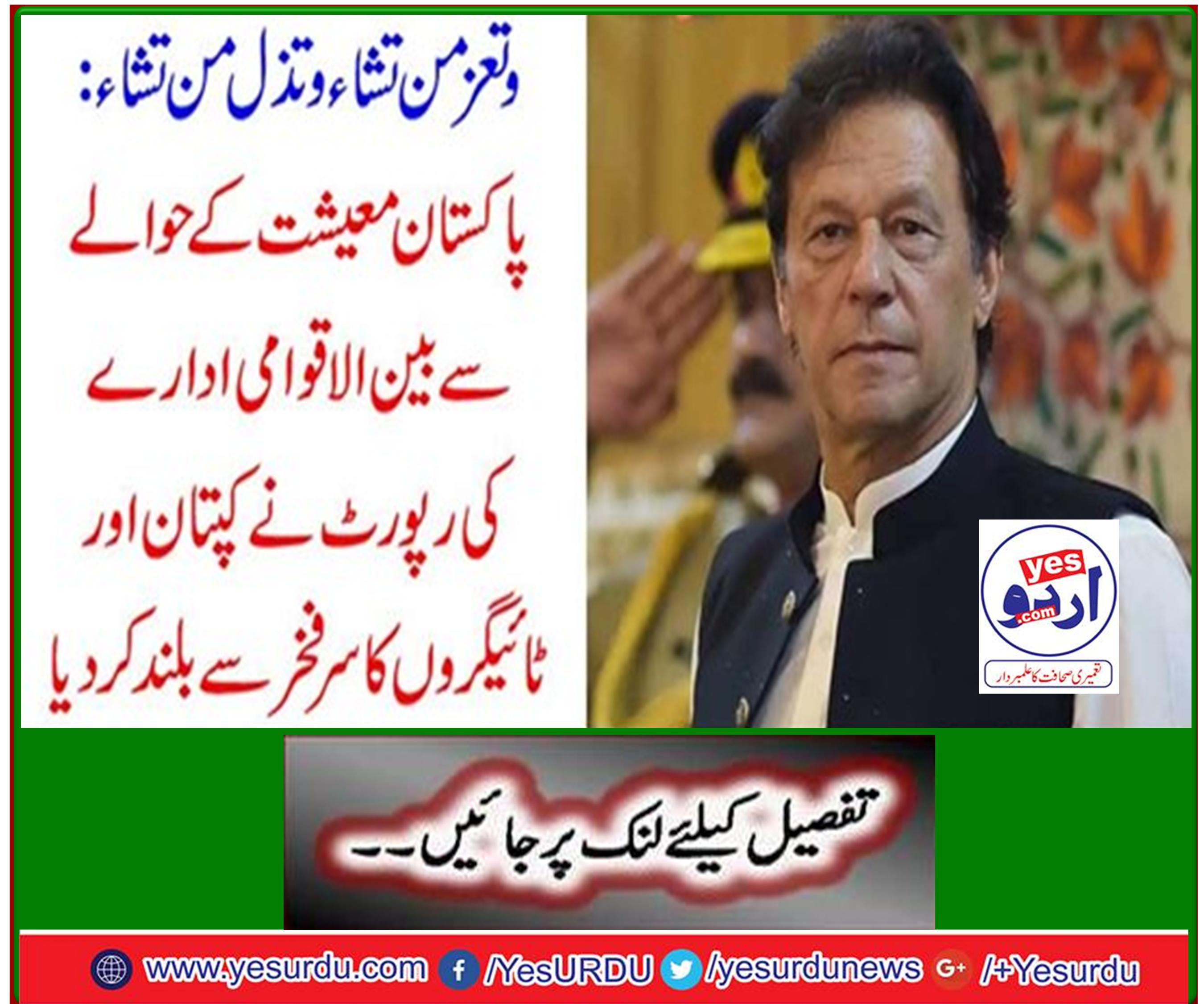 International economy report on Pakistan economy raised captains and Tigers proudly