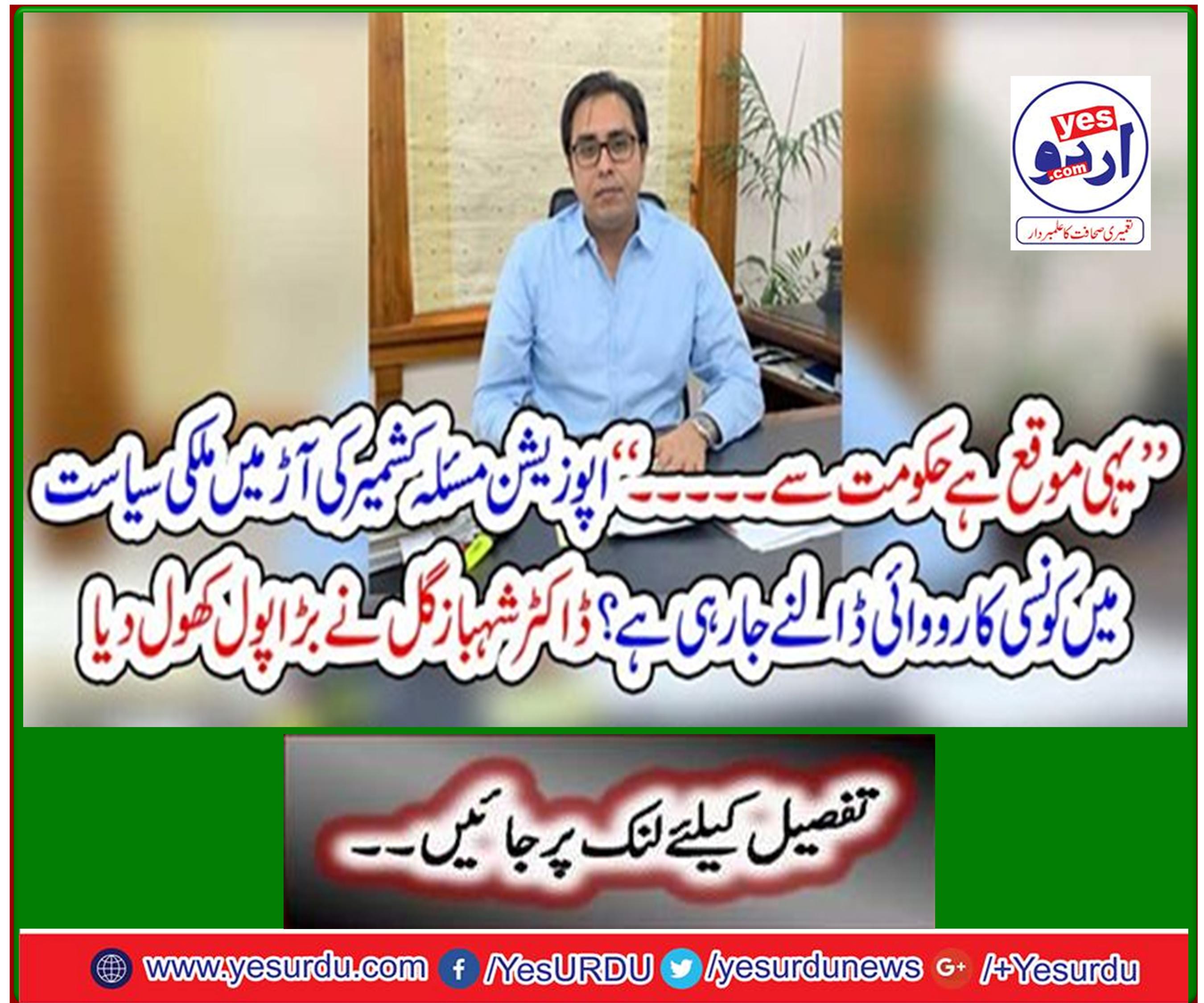 'Opposition issue is going to take action in domestic politics under the guise of Kashmir? Dr Shahbaz Gul opened the big pool