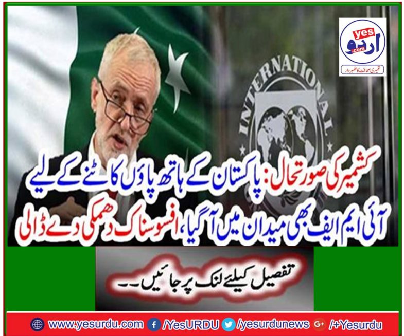 Kashmir situation: IMF arrives on the field to cut Pakistan's hands and feet