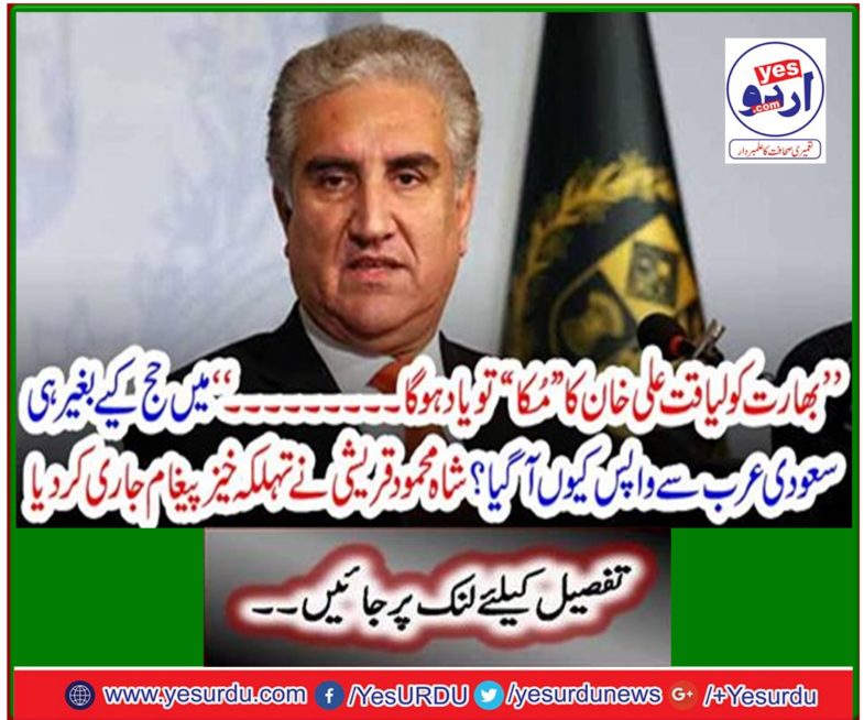 Shah Mahmood Qureshi issued a jarring message