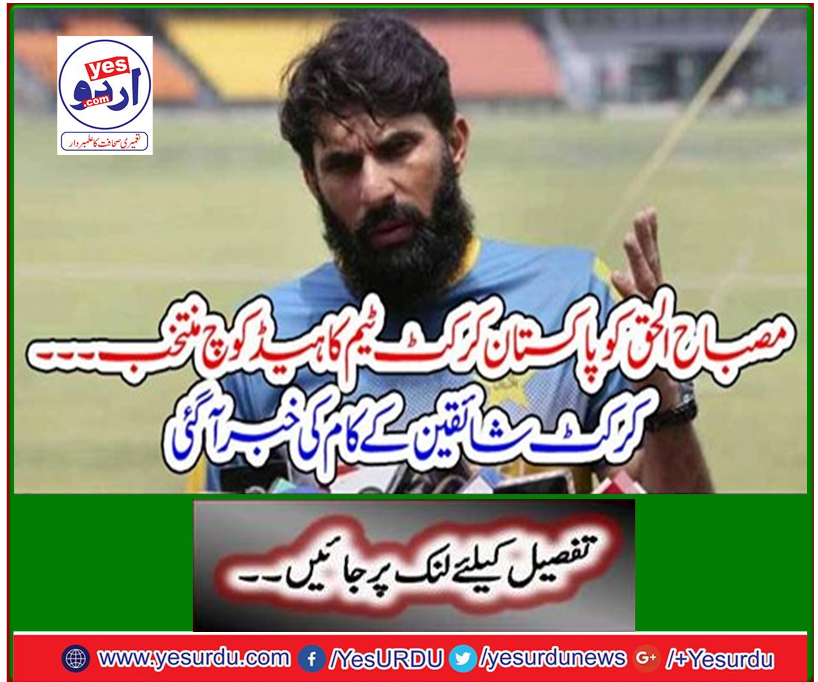 Misbah-ul-Haq elected head coach of Pakistan Cricket Team News of the work of cricket fans has arrived