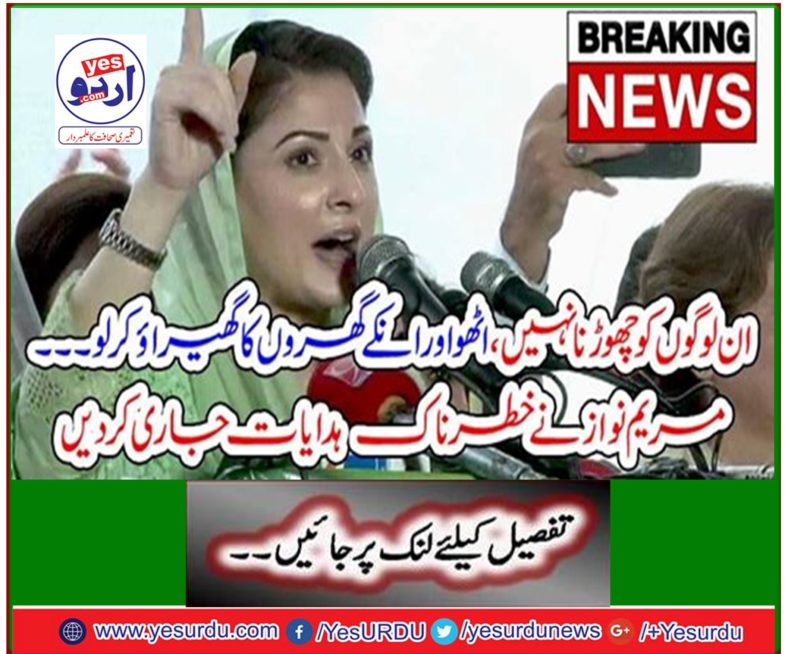 Maryam Nawaz issued dangerous instructions