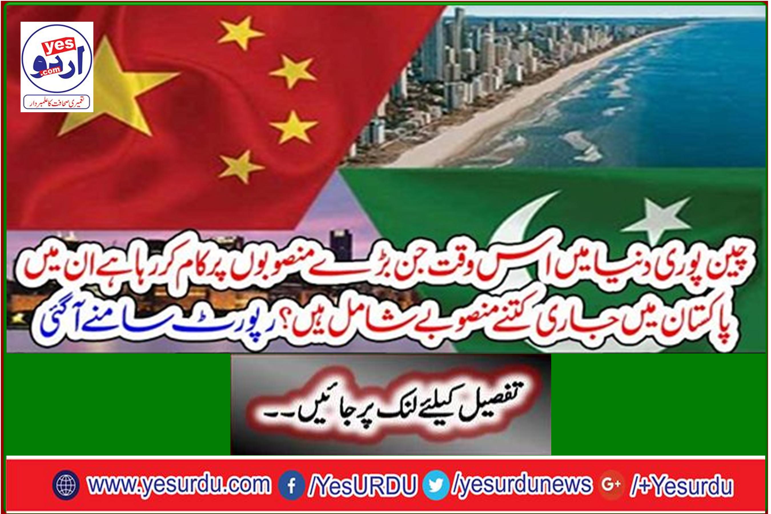 How many projects are ongoing in Pakistan that China is currently working on worldwide? The report came out