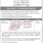 Sindh Bank Jobs 2019 for Head of Internal Audit