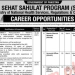 Sehat Sahulat Program Pakistan Jobs 2019 For Monitoring Officers, Accounts, Computer Operators, Deputy Directors And Other