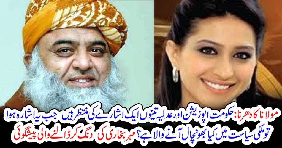 mehar bukhari, pridicted, that, Opposition, Judiciary, and, Government, awaiting, a, single, sign, from, aside