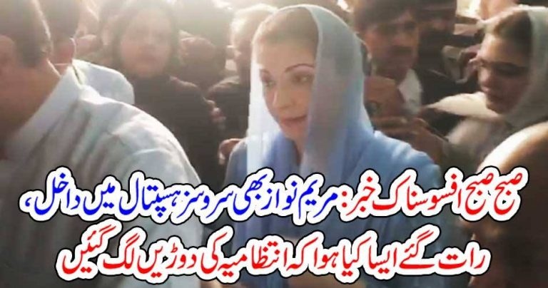 Very, Sad, News, Maryam Nawaz, admitted, in, Hospital, vow