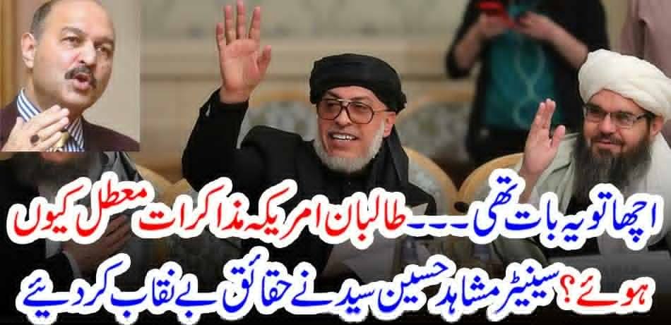 Why Taliban-US Talks Suspended? Senator Mushahid Hussain Syed exposed the facts