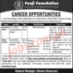 Fauji Foundation Jobs 2019 For Marketing Officer & Officer Finance Vacancies