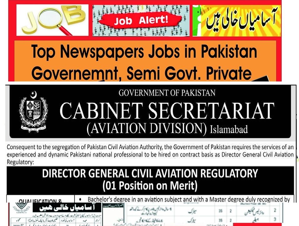 Cabinet Secretariat Islamabad Jobs 2019 for Director General Civil Aviation Regulatory
