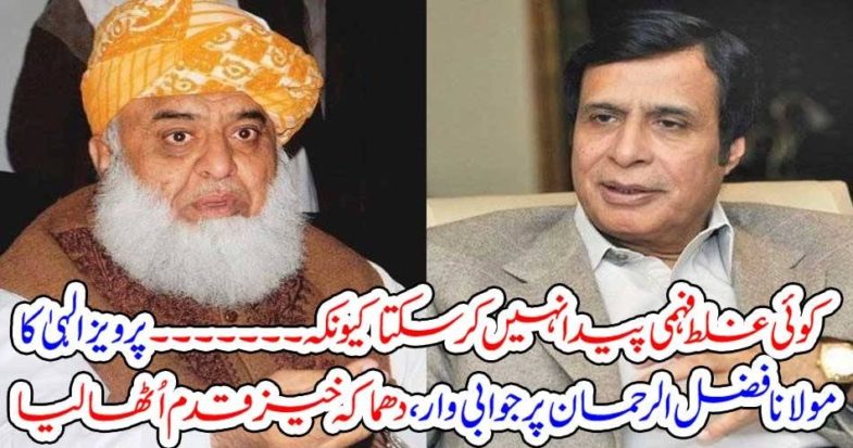 no, one, can, produce, misunderstandings, between, pMLQ, and, Government, PTI, Pervez Ilahi, replied, to, Molana Fazal ur Rahman