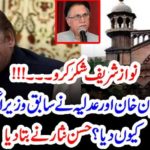 hassan nisar, revealed, that, whey, Imran Khan, and, judiciary, given, relief, to, Nawaz Shareif, he, should, be, thankful