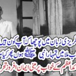When, Hazrat Muhammad S.A.W.W. came, to, meet, Quaid e Azam, Muhammad Ali, Jinnah, and, he, ask, who, are, you, Prophet, Muhammad, S.A.W.W. replied, I, am, your, prophet