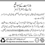 Registered,Nurse,(Endocrinology),,Service,Line,–,Children’s,Hospital,–,Aga,Khan,University,Hospital Posted:,25,Nov,2019,08:47,PM,PST Applications,should,be,submitted,latest,by,December,1,,2019