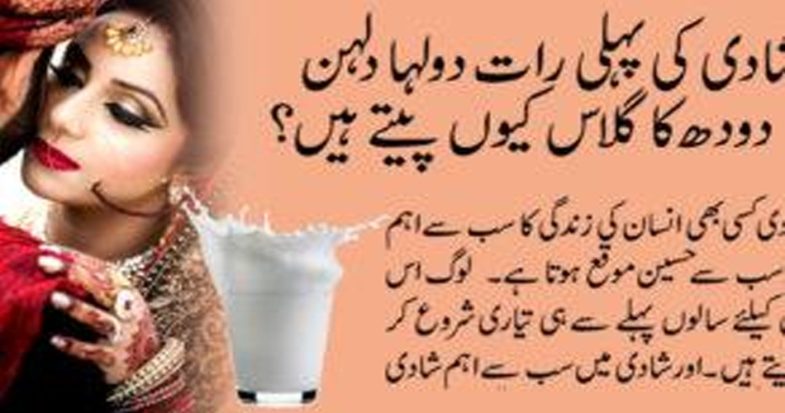 why, groom, and, bride, uses, to, drink, milk, at, first, night, of, marriage