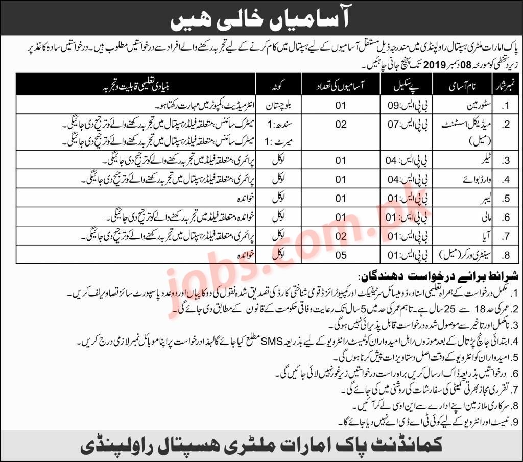 Pak,Emarat,Military,Hospital,Rawalpindi,Jobs,2019,for,14+,Storeman,,Medical,Assistants,&,Other