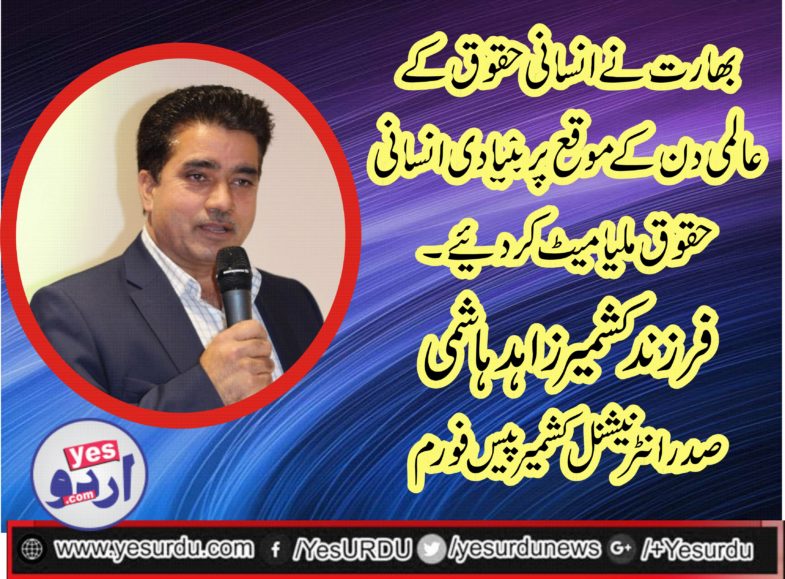 son, of, Kashmir, Zahid Hashmi, says, india, crrushed, human, rights, in, his, country