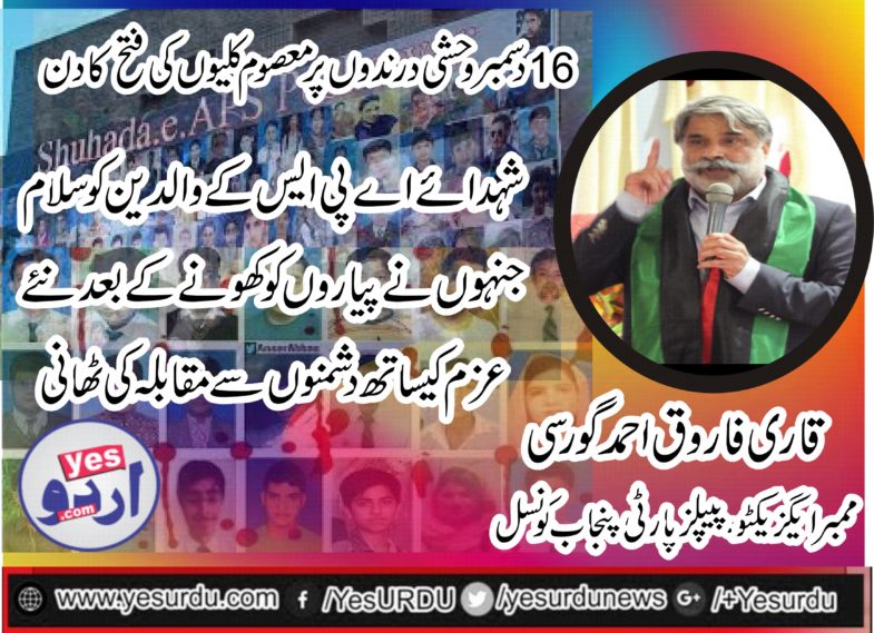 QARI FAROOQ AHMED GORSI, MEMBER, PPP, PUNJAB, COUNCIL