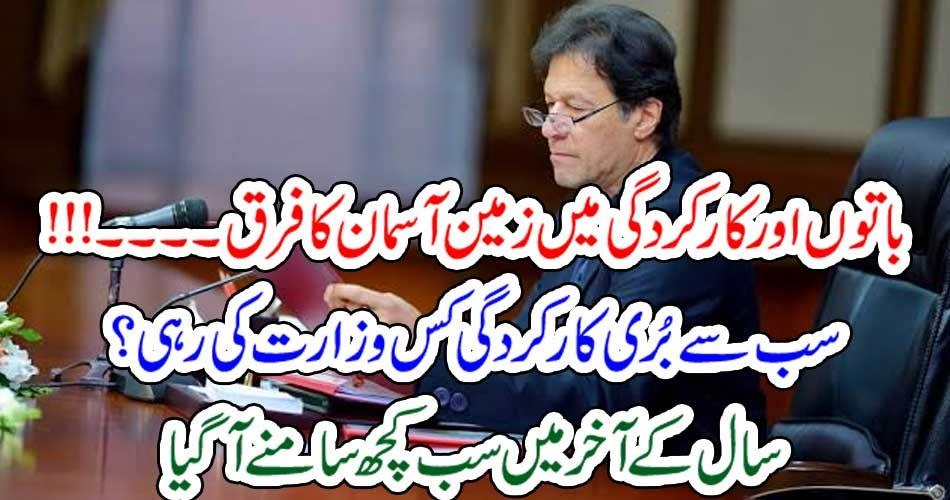 باتوں اور کارکردگی میں زمین آسمان کا فرق۔۔۔۔!!! سب سے بُری کارکردگی کس وزارت کی رہی؟ سال کے آخر میں سب کچھ سامنے آگیا