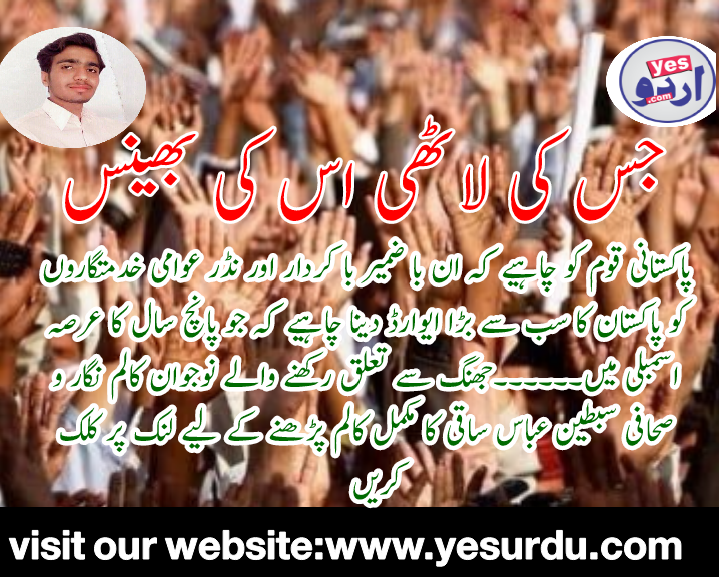 جس کی لاٹھی اس کی بھینس