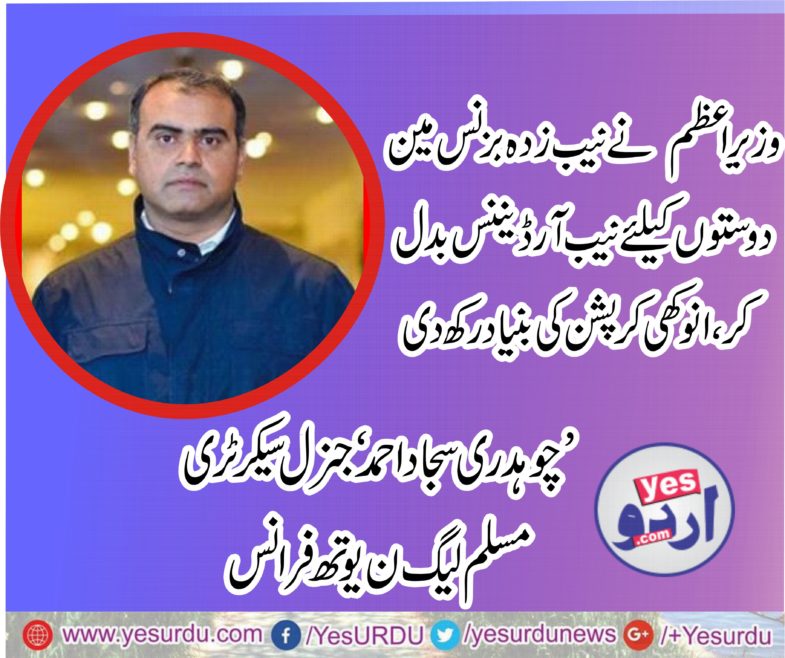 ch sajjad ahmed, Gen Secretary, PMLN, Youth Wing, France