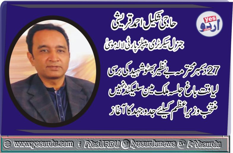 HAJI SHAKEEL QURESHI, GENERAL SECRETARY, PPP, GERMANY, SAYS, PPP, WILL, CONDUCT, HEAVY, JALSA, AT, LIAQUAT BAGH