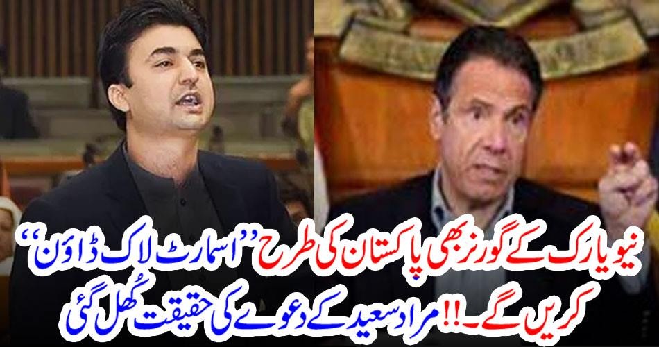 نیویارک کے گورنر بھی پاکستان کی طرح ’’اسمارٹ لاک ڈاؤن‘‘ کریں گے۔!! مراد سعید کے دعوے کی حقیقت کُھل گئی
