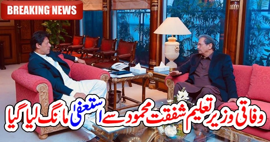 بریکنگ نیوز: وفاقی وزیر تعلیم شفقت محمود سے استعفیٰ مانگ لیا گیا