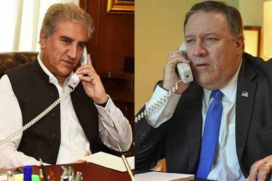 SHAH MEHMOOD QURESHI, RECEIVED, TELEPHONE, CALL, BY, UNITED STATES, FOREIGN, MINISTTER, MIKE POMPEO, DISSCUSSED, REGIONAL, ISSUES, AND, LOYA JIRGA