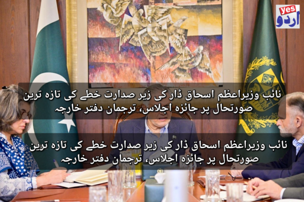 نائب وزیراعظم اسحاق ڈار کی زیر صدارت خطے کی تازہ ترین صورتحال پر جائزہ اجلاس، ترجمان دفتر خارجہ 